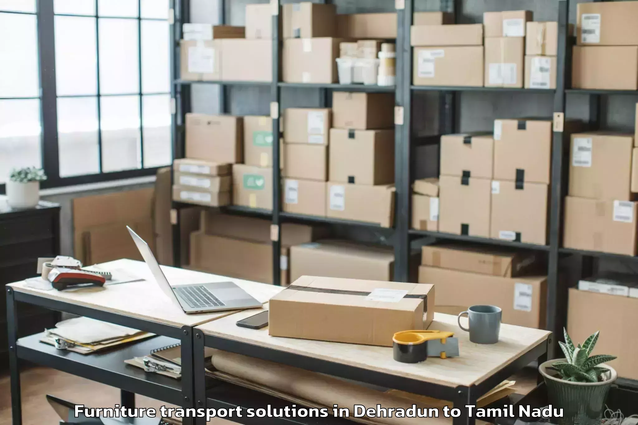 Trusted Dehradun to Ranipet Furniture Transport Solutions